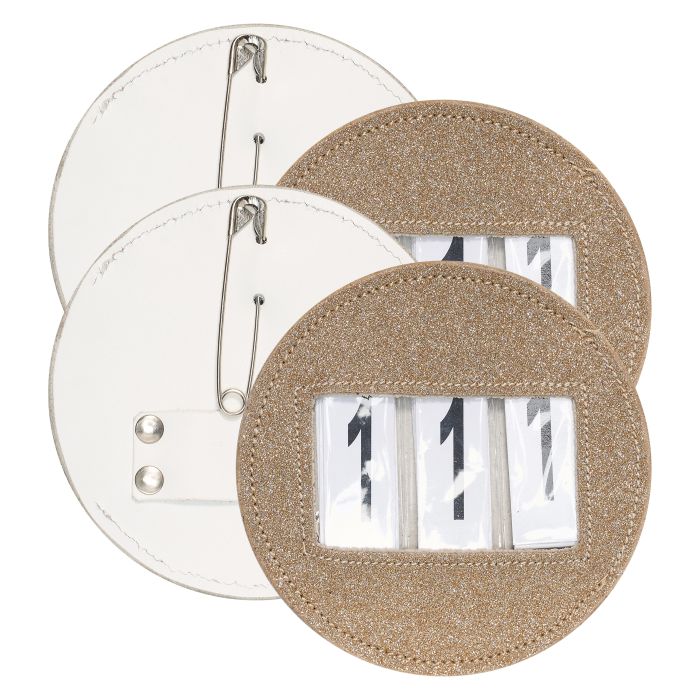 Competition number IRHGlitter round, set of 2 pcs - 1008 - Gold