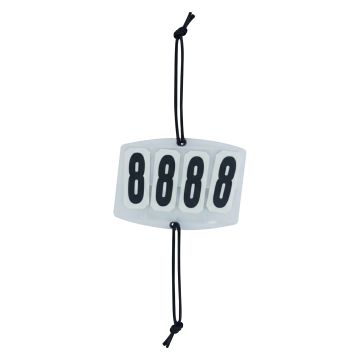 Wedstrijdnummer IRHBasic vierkant 4-cijferig -  White