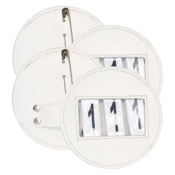 Competition number IRH-Round, set of 2 pcs -  White