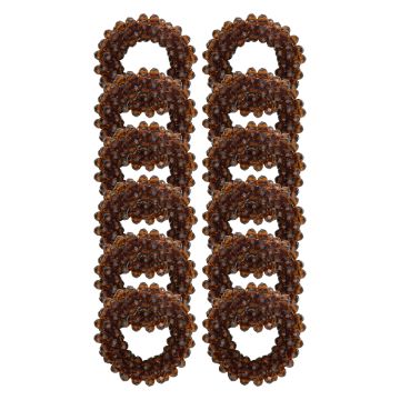 Elastiek voor paardenmanenknot IRH, set van 12 -  Dark brown
