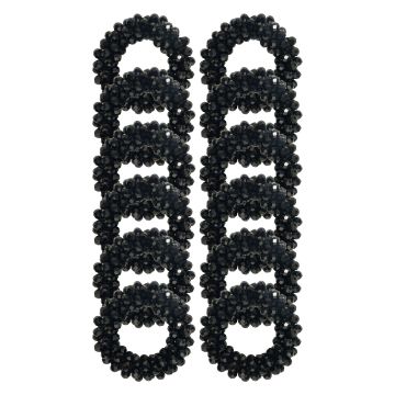 Elastiek voor paardenmanenknot IRH, set van 12 -  Black