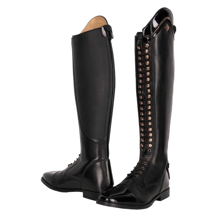 Riding boots IRHOlania Dressage Regular/Regular - 9505 - Black Lack-Rose Riding boots IRHOlania Dressage Regular/Regular - 9505 - Black Lack-Rose