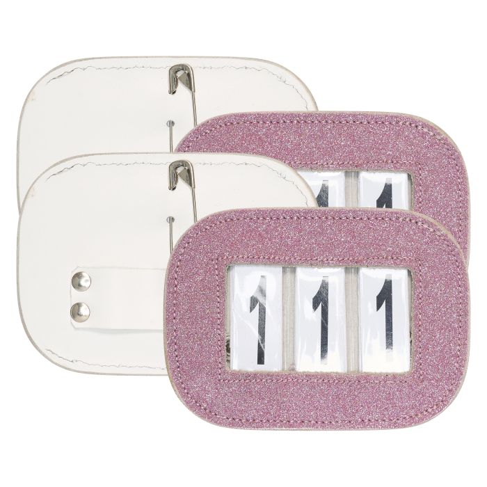 Competition number IRHGlitter square, set of 2 pcs - 3001 - Pink Competition number IRHGlitter square, set of 2 pcs - 3001 - Pink