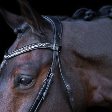 Snaffle bridle with English noseband IRH -  Black-Crystal