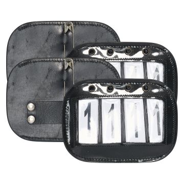 Competition number IRH-Square, set of 2 pcs -  Shiny Black