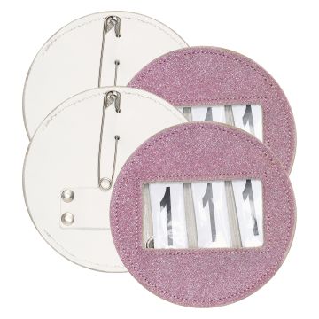 Competition number IRH-Glitter round, set of 2 pcs -  Pink