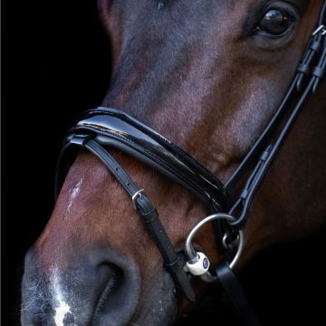 Snaffle bridle with English noseband IRH -  Black-Crystal